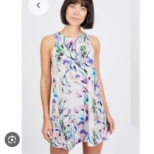 Amanda Uprichard Multicolor Purple Floral Mini Dress